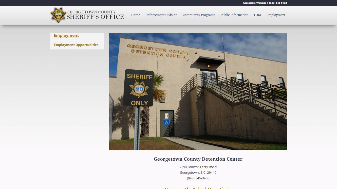 Detention Central - Georgetown County South Carolina Sheriff's Office